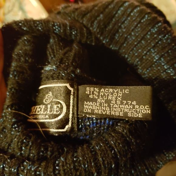 Striking Rochelle Metallic Blue Abstract Knit Sweater - Picture 9 of 13